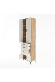 Hyperion Dolap 4 Raflı 3 Çekmeceli 4 Kapaklı 60x44x243 Çam-Aytaşı
