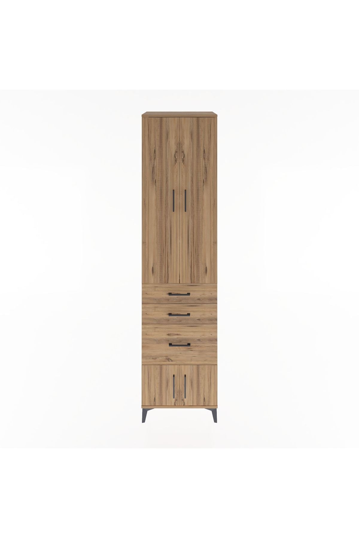 Hyperion Dolap 4 Raflı 3 Çekmeceli 4 Kapaklı 60x44x243 Çam-Çam