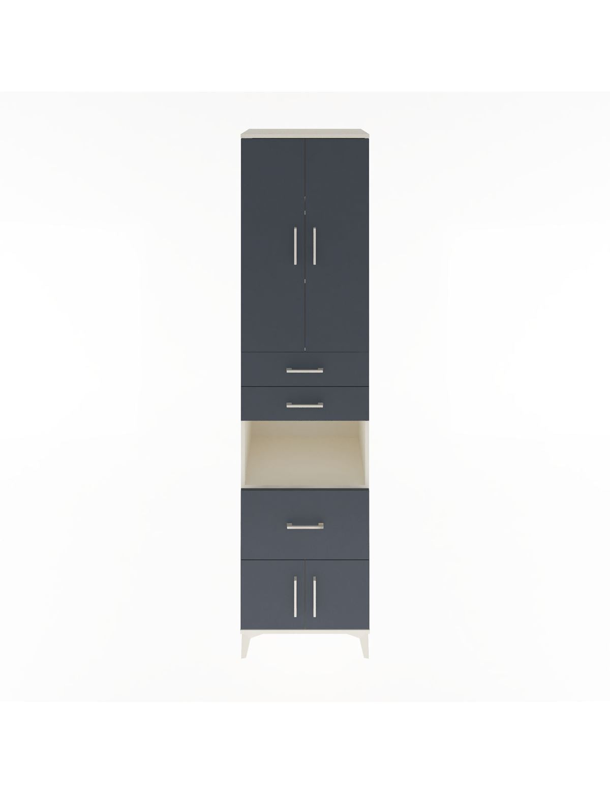 Hyperion Dolap 4 Raflı 3 Çekmeceli 4 Kapaklı 60x44x243 Aytaşı-Antrasit