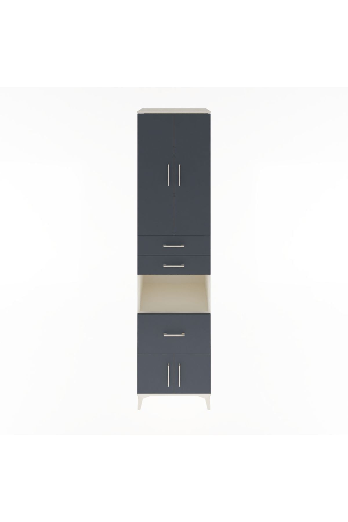 Hyperion Dolap 4 Raflı 3 Çekmeceli 4 Kapaklı 60x44x243 Aytaşı-Antrasit