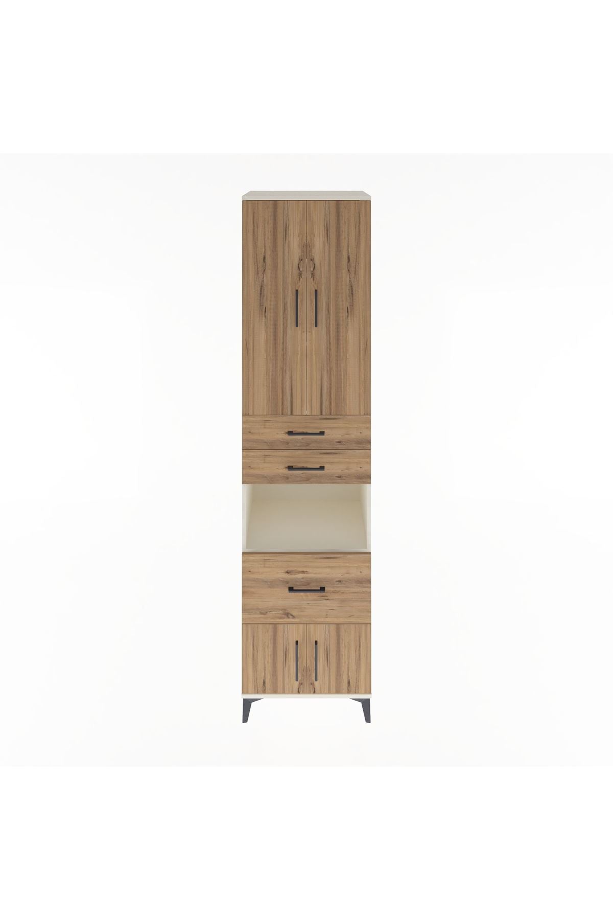 Hyperion Dolap 4 Raflı 3 Çekmeceli 4 Kapaklı 60x44x243 Aytaşı-Çam