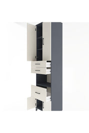 Hyperion Dolap 4 Raflı 3 Çekmeceli 4 Kapaklı 60x44x243 Antrasit-Aytaşı