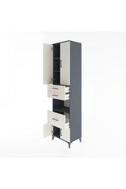 Hyperion Dolap 4 Raflı 3 Çekmeceli 4 Kapaklı 60x44x243 Antrasit-Aytaşı