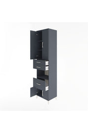 Hyperion Dolap 4 Raflı 3 Çekmeceli 4 Kapaklı 60x44x243 Antrasit-Antrasit