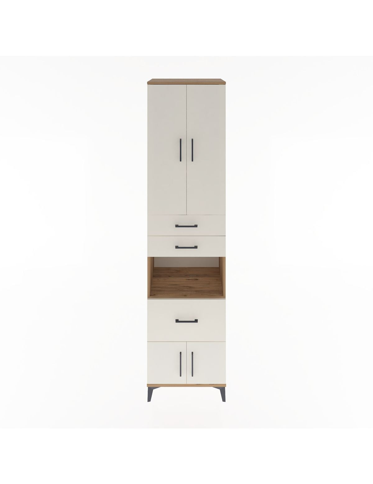 Hyperion Dolap 4 Raflı 3 Çekmeceli 4 Kapaklı 60x44x243 Çam-Aytaşı