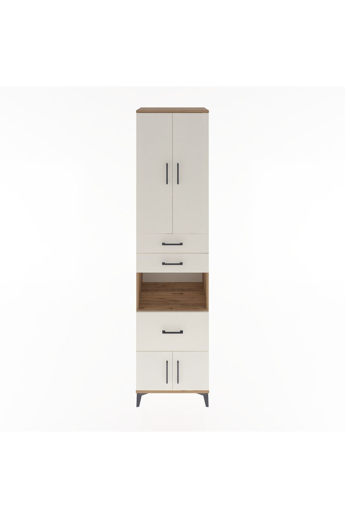 Hyperion Dolap 4 Raflı 3 Çekmeceli 4 Kapaklı 60x44x243 Çam-Aytaşı