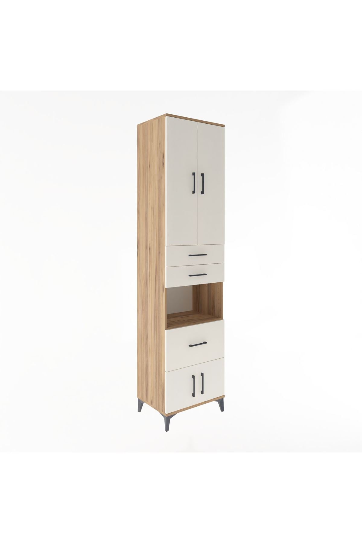 Hyperion Dolap 4 Raflı 3 Çekmeceli 4 Kapaklı 60x44x243 Çam-Aytaşı