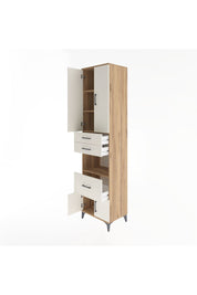 Hyperion Dolap 4 Raflı 3 Çekmeceli 4 Kapaklı 60x44x243 Çam-Aytaşı
