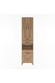 Hyperion Dolap 4 Raflı 3 Çekmeceli 4 Kapaklı 60x44x243 Çam-Çam