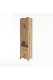 Hyperion Dolap 4 Raflı 3 Çekmeceli 4 Kapaklı 60x44x243 Çam-Çam