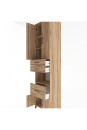 Hyperion Dolap 4 Raflı 3 Çekmeceli 4 Kapaklı 60x44x243 Çam-Çam