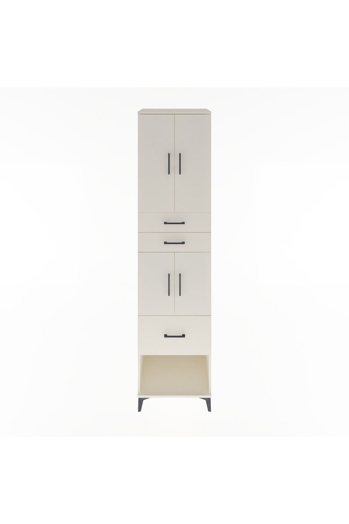 Hyperion Dolap 3 Raflı 3 Çekmeceli 4 Kapaklı 60x44x243 Aytaşı-Aytaşı