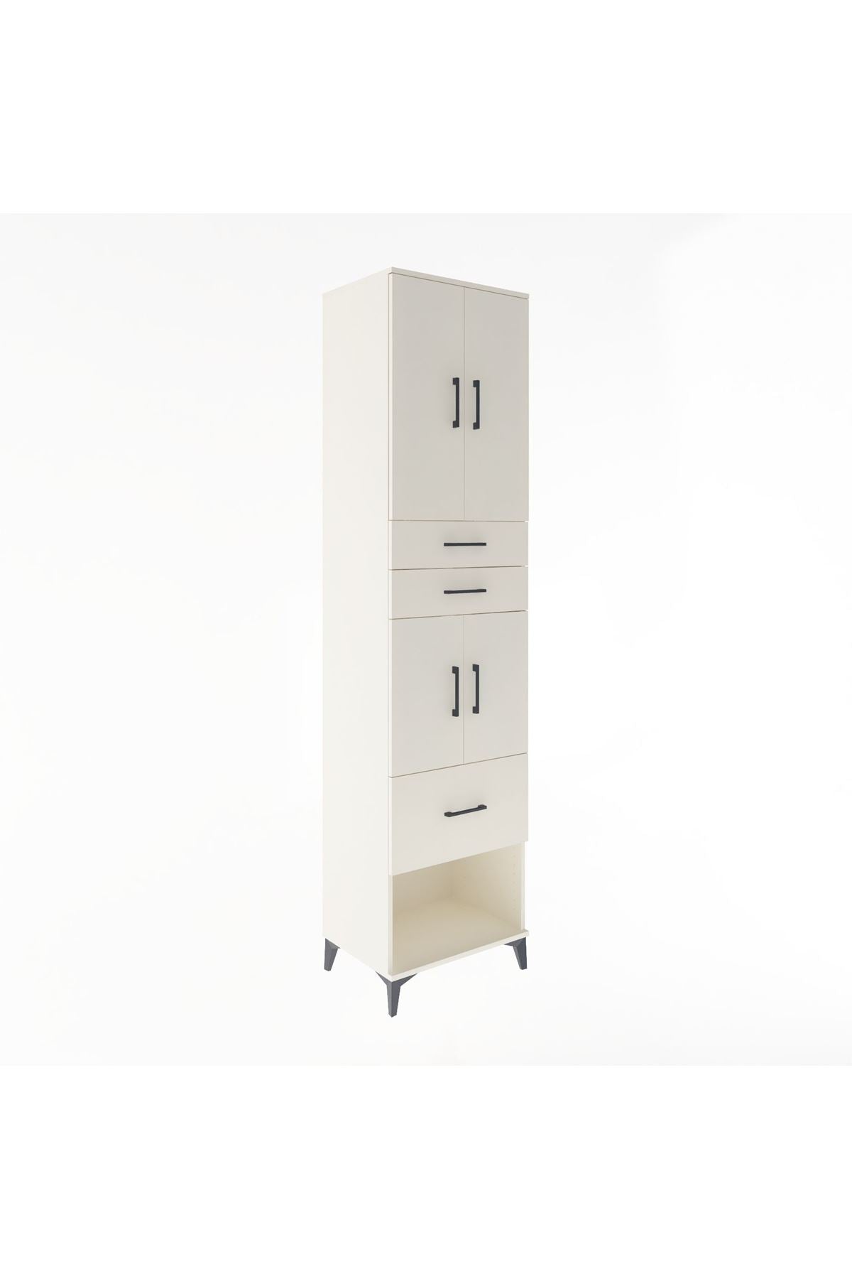 Hyperion Dolap 3 Raflı 3 Çekmeceli 4 Kapaklı 60x44x243 Aytaşı-Aytaşı