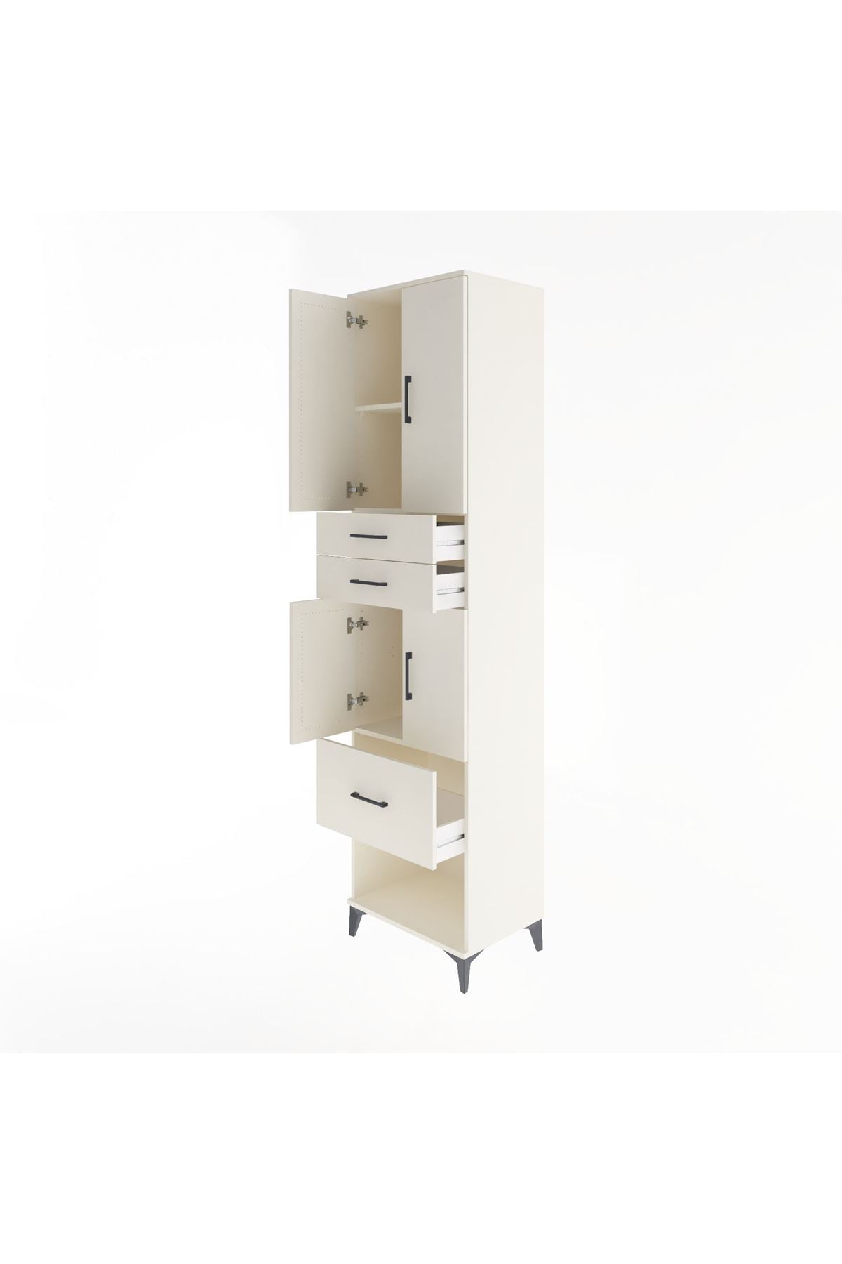 Hyperion Dolap 3 Raflı 3 Çekmeceli 4 Kapaklı 60x44x243 Aytaşı-Aytaşı