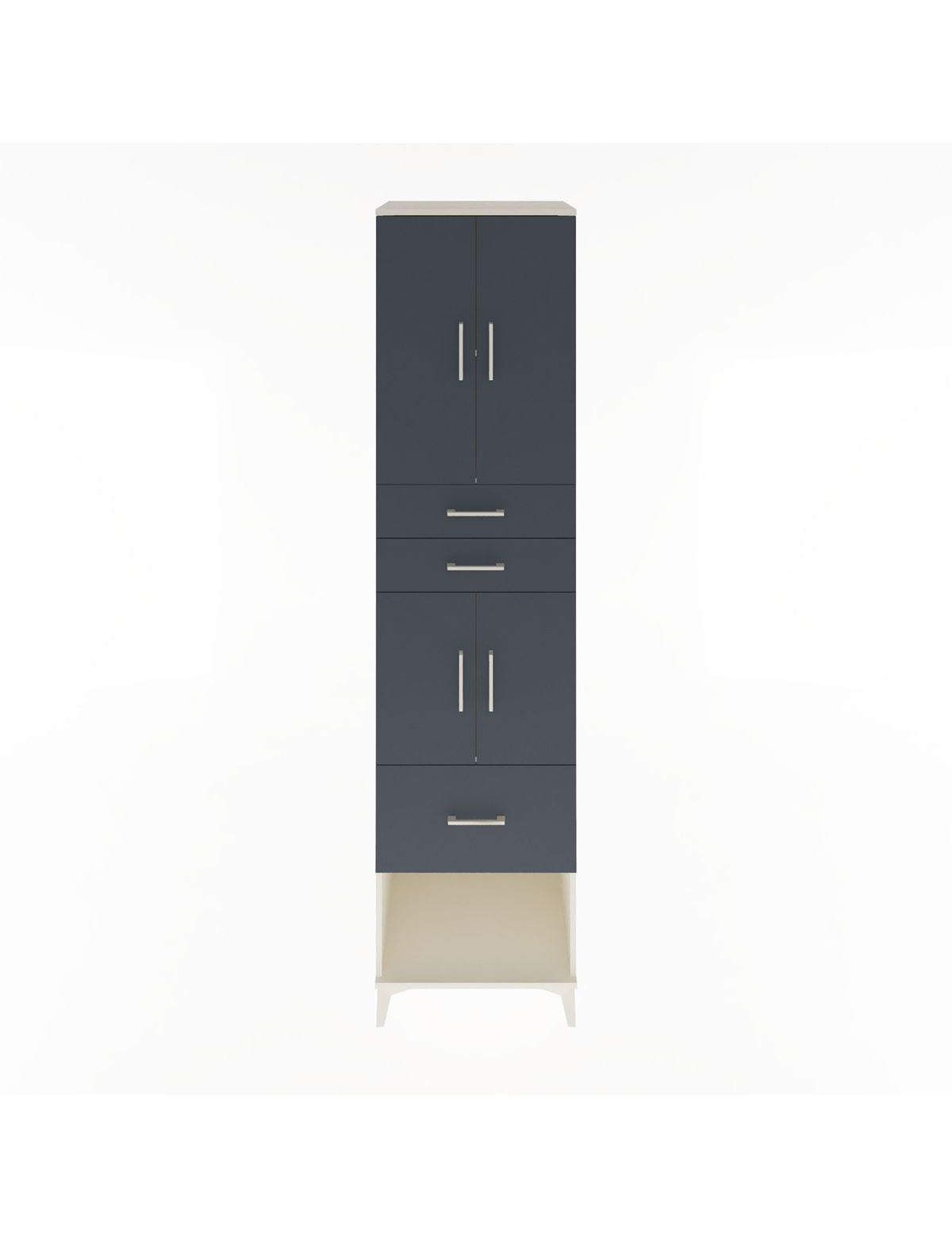 Hyperion Dolap 3 Raflı 3 Çekmeceli 4 Kapaklı 60x44x243 Aytaşı-Antrasit