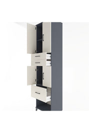 Hyperion Dolap 3 Raflı 3 Çekmeceli 4 Kapaklı 60x44x243 Antrasit-Aytaşı