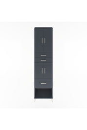Hyperion Dolap 3 Raflı 3 Çekmeceli 4 Kapaklı 60x44x243 Antrasit-Antrasit