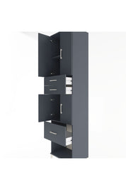 Hyperion Dolap 3 Raflı 3 Çekmeceli 4 Kapaklı 60x44x243 Antrasit-Antrasit