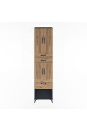 Hyperion Dolap 3 Raflı 3 Çekmeceli 4 Kapaklı 60x44x243 Antrasit-Çam