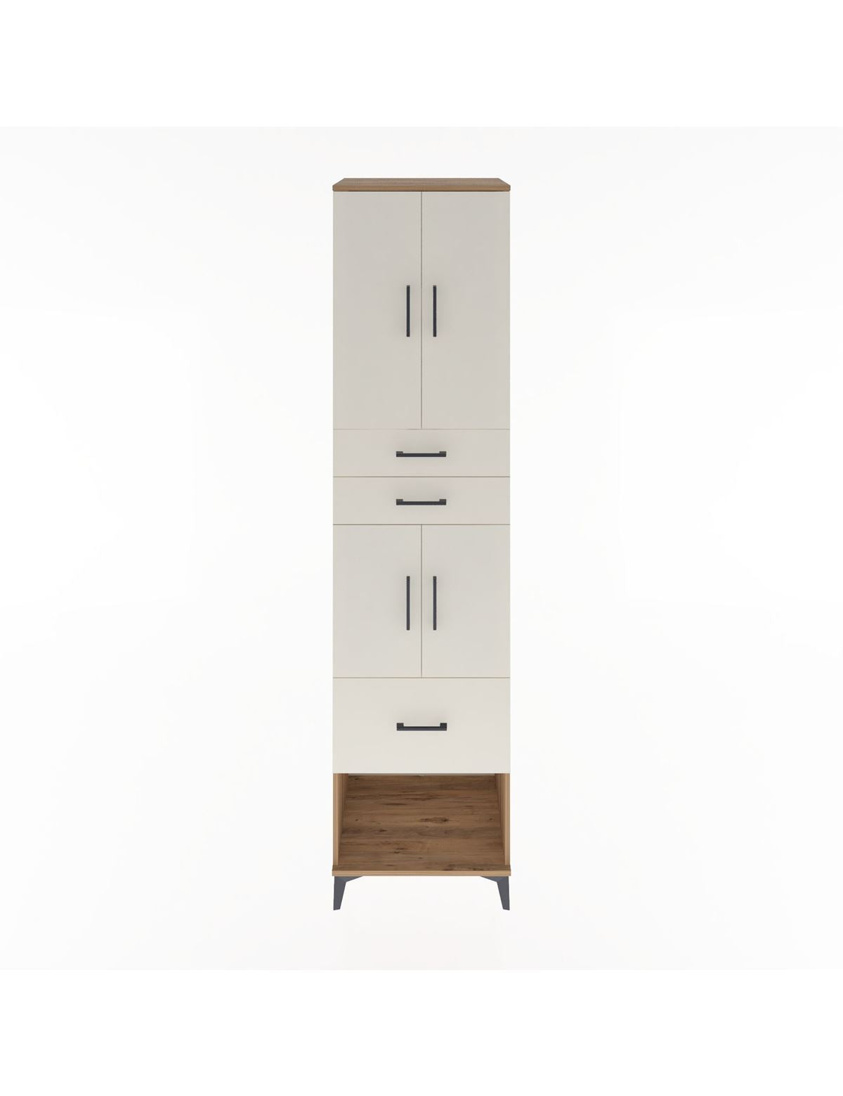 Hyperion Dolap 3 Raflı 3 Çekmeceli 4 Kapaklı 60x44x243 Çam-Aytaşı