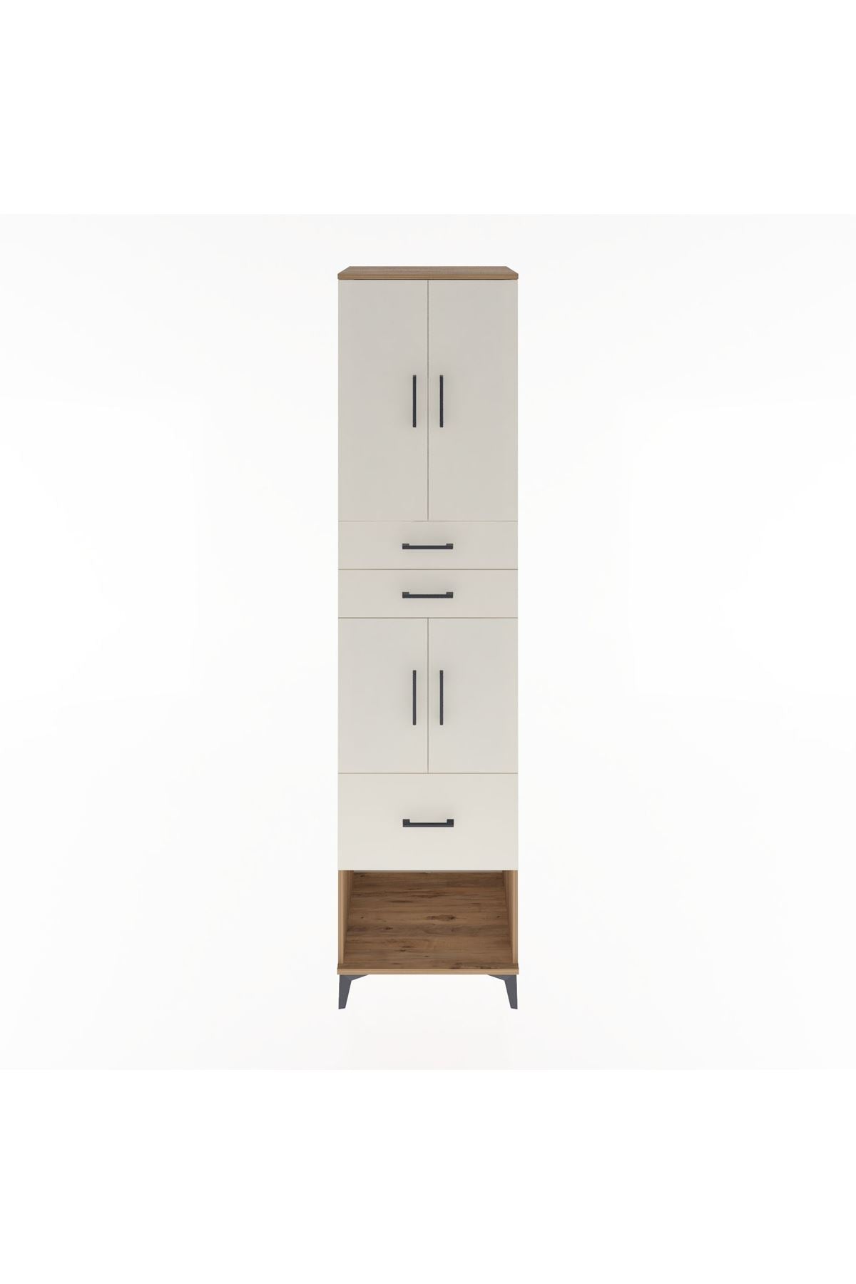 Hyperion Dolap 3 Raflı 3 Çekmeceli 4 Kapaklı 60x44x243 Çam-Aytaşı