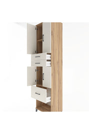 Hyperion Dolap 3 Raflı 3 Çekmeceli 4 Kapaklı 60x44x243 Çam-Aytaşı