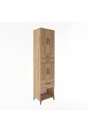 Hyperion Dolap 3 Raflı 3 Çekmeceli 4 Kapaklı 60x44x243 Çam-Çam