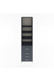 Hyperion Dolap 4 Raflı 4 Çekmeceli 60x44x243 Antrasit-Antrasit