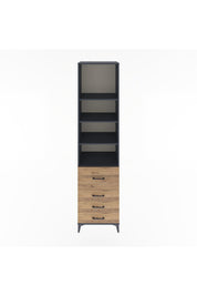 Hyperion Dolap 4 Raflı 4 Çekmeceli 60x44x243 Antrasit-Çam