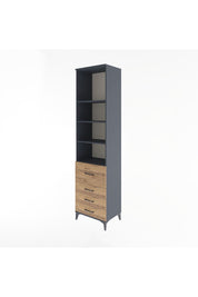 Hyperion Dolap 4 Raflı 4 Çekmeceli 60x44x243 Antrasit-Çam