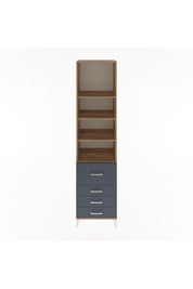 Hyperion Dolap 4 Raflı 4 Çekmeceli 60x44x243 Çam-Antrasit