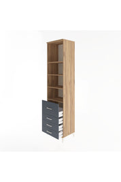 Hyperion Dolap 4 Raflı 4 Çekmeceli 60x44x243 Çam-Antrasit