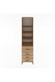 Hyperion Dolap 4 Raflı 4 Çekmeceli 60x44x243 Çam-Çam