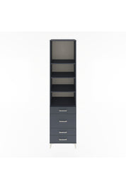 Hyperion Dolap 4 Raflı 4 Çekmeceli 60x44x243 Antrasit-Antrasit