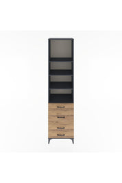 Hyperion Dolap 4 Raflı 4 Çekmeceli 60x44x243 Antrasit-Çam