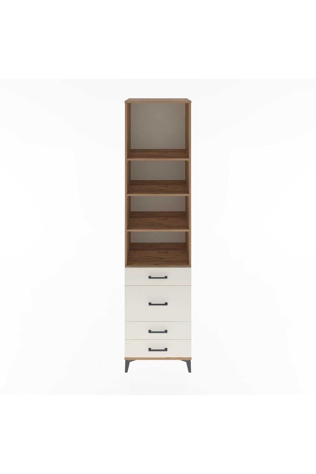 Hyperion Dolap 4 Raflı 4 Çekmeceli 60x44x243 Çam-Aytaşı