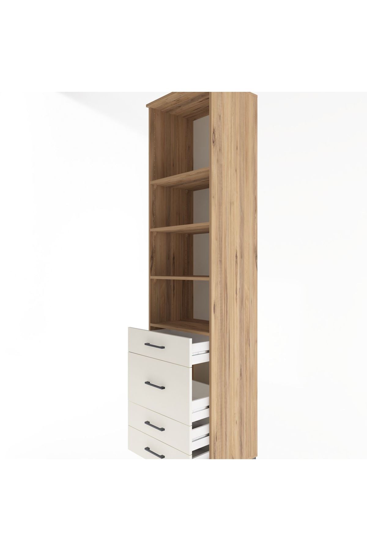 Hyperion Dolap 4 Raflı 4 Çekmeceli 60x44x243 Çam-Aytaşı