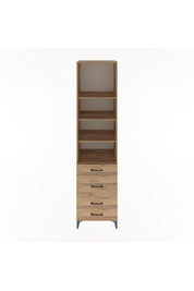 Hyperion Dolap 4 Raflı 4 Çekmeceli 60x44x243 Çam-Çam