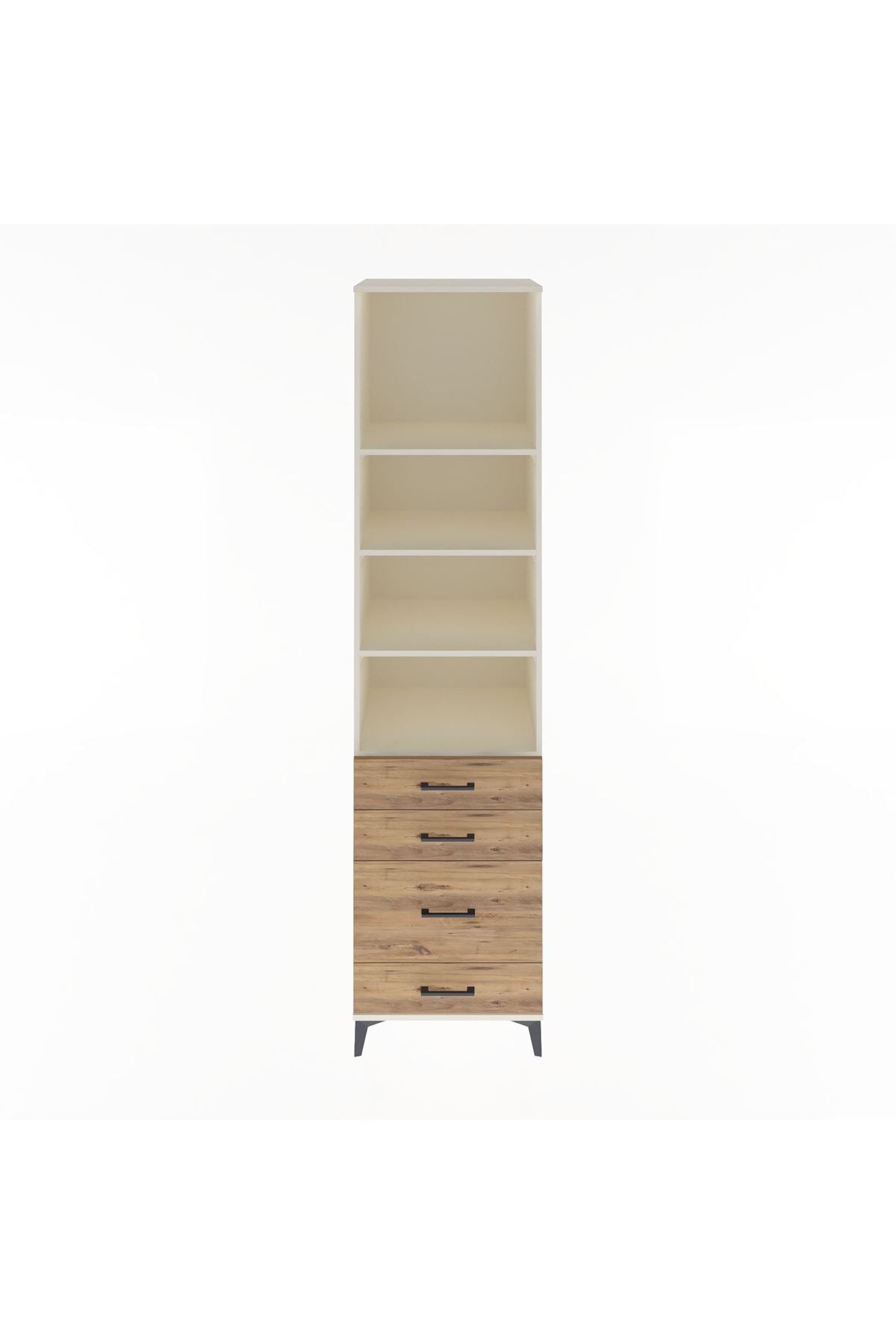 Hyperion Dolap 4 Raflı 4 Çekmeceli 60x44x243 Aytaşı-Çam