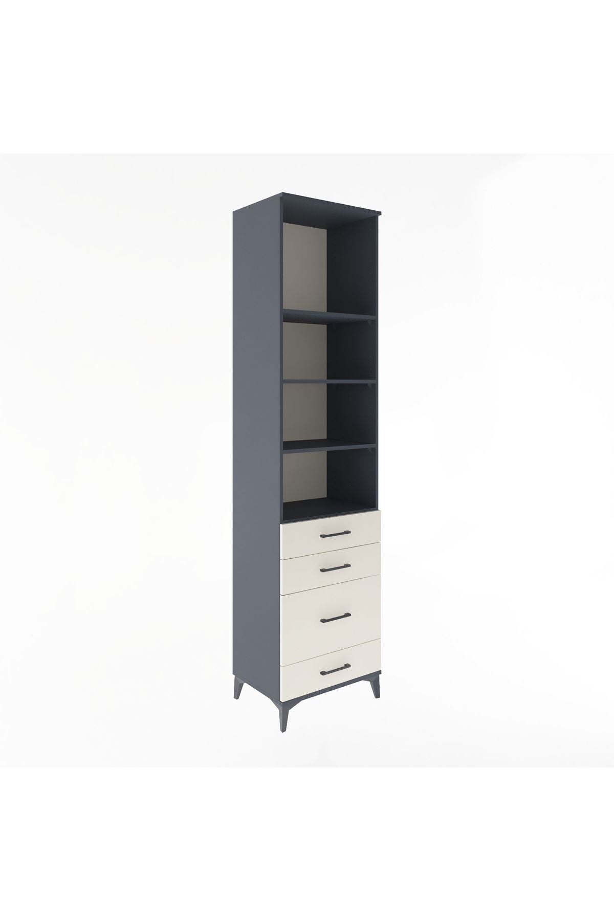 Hyperion Dolap 4 Raflı 4 Çekmeceli 60x44x243 Antrasit-Aytaşı