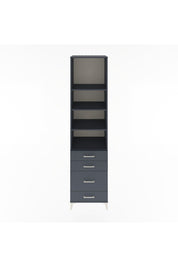 Hyperion Dolap 4 Raflı 4 Çekmeceli 60x44x243 Antrasit-Antrasit