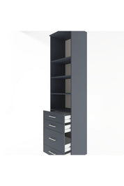 Hyperion Dolap 4 Raflı 4 Çekmeceli 60x44x243 Antrasit-Antrasit