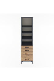 Hyperion Dolap 4 Raflı 4 Çekmeceli 60x44x243 Antrasit-Çam