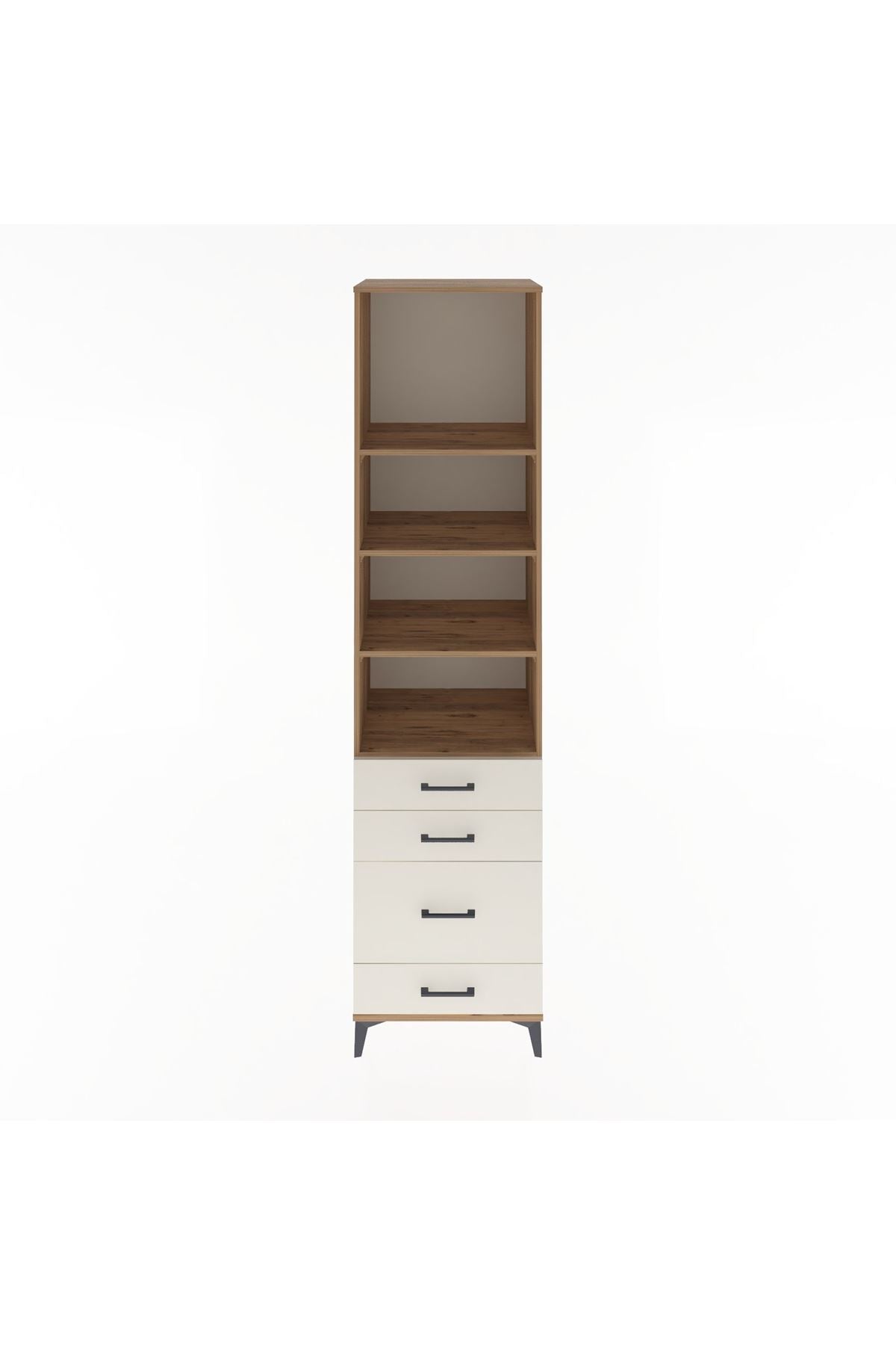 Hyperion Dolap 4 Raflı 4 Çekmeceli 60x44x243 Çam-Aytaşı