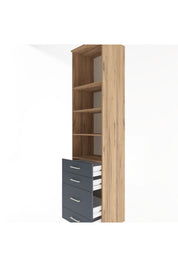 Hyperion Dolap 4 Raflı 4 Çekmeceli 60x44x243 Çam-Antrasit