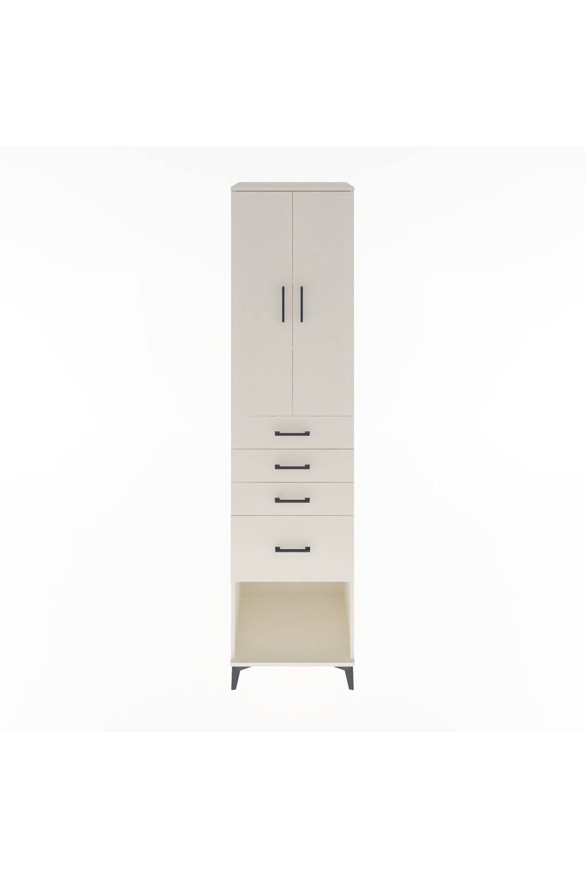 Hyperion Dolap 3 Raflı 4 Çekmeceli 2 Kapaklı 60x44x243 Aytaşı-Aytaşı