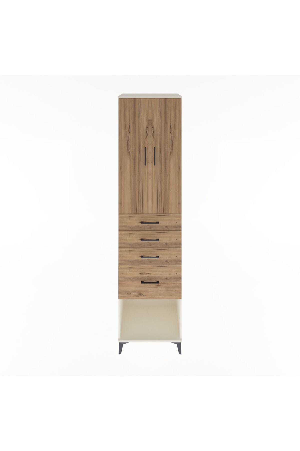 Hyperion Dolap 3 Raflı 4 Çekmeceli 2 Kapaklı 60x44x243 Aytaşı-Çam