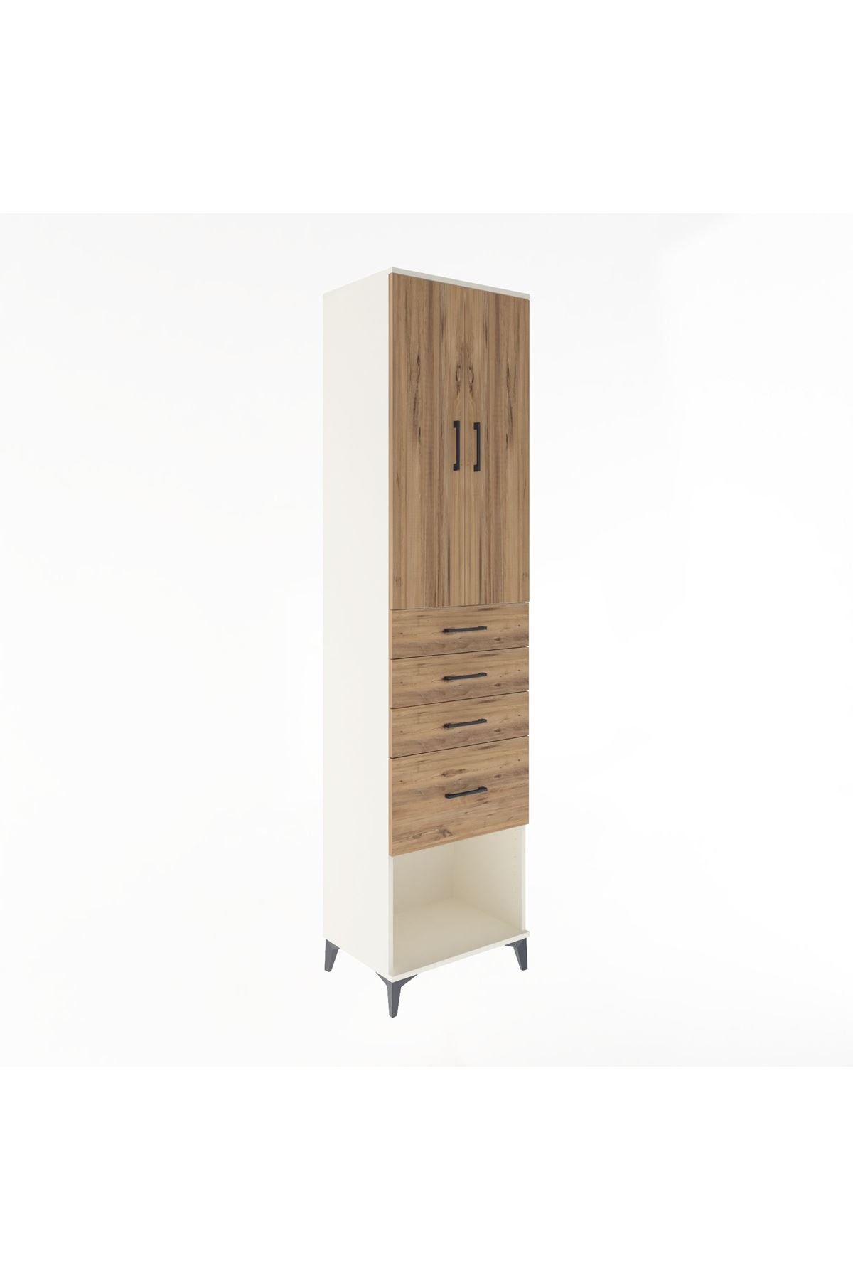 Hyperion Dolap 3 Raflı 4 Çekmeceli 2 Kapaklı 60x44x243 - S65M025V3B