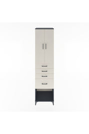 Hyperion Dolap 3 Raflı 4 Çekmeceli 2 Kapaklı 60x44x243 Antrasit-Aytaşı