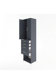 Hyperion Dolap 3 Raflı 4 Çekmeceli 2 Kapaklı 60x44x243 Antrasit-Antrasit